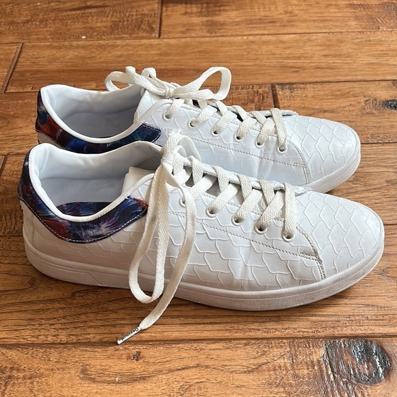 DESIGUAL Retro Court Atlantis Lace Up Sneakers White Size 10 - Picture 7 of 14